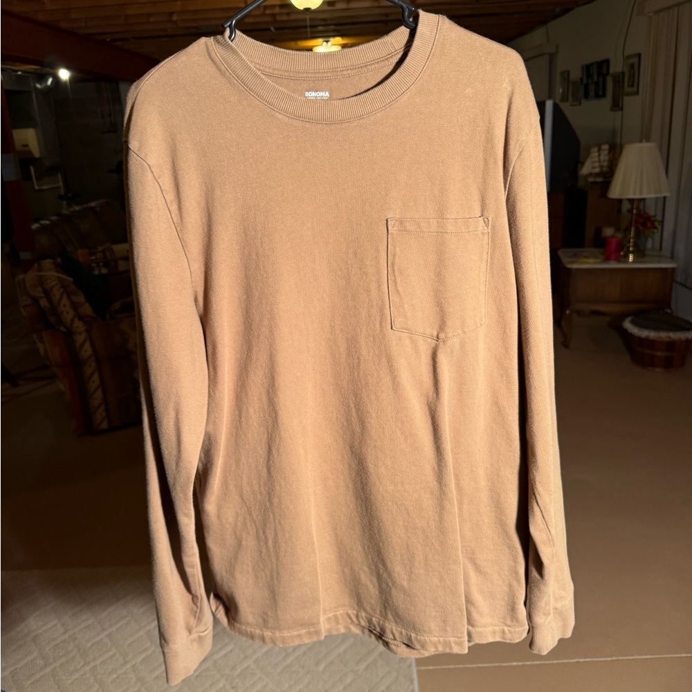 Sonoma Men's Brown Long Sleeve Tee